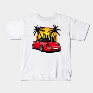 Red Classic Carrera in City Sunset Kids T-Shirt